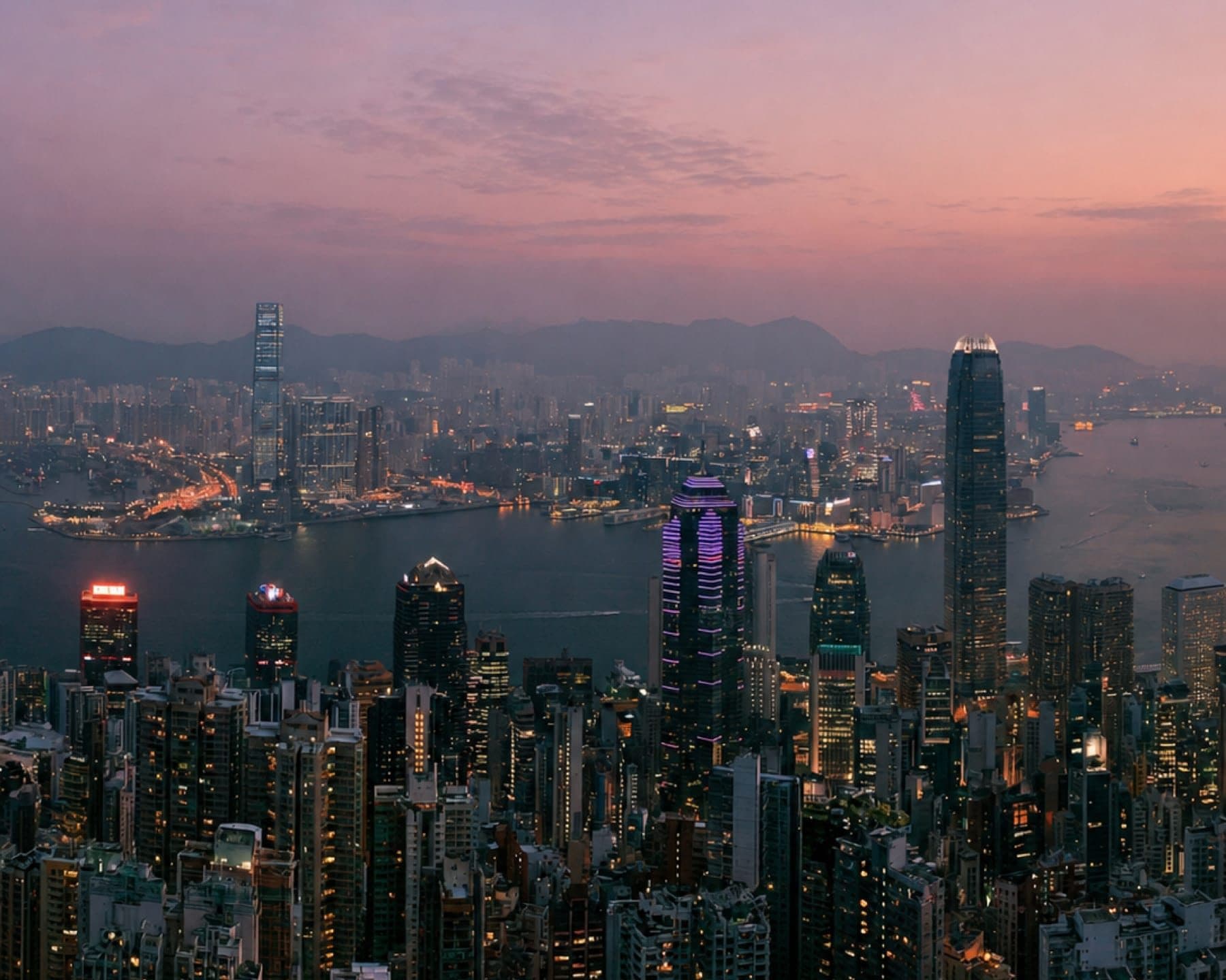 Hong Kong Sunset Skyline