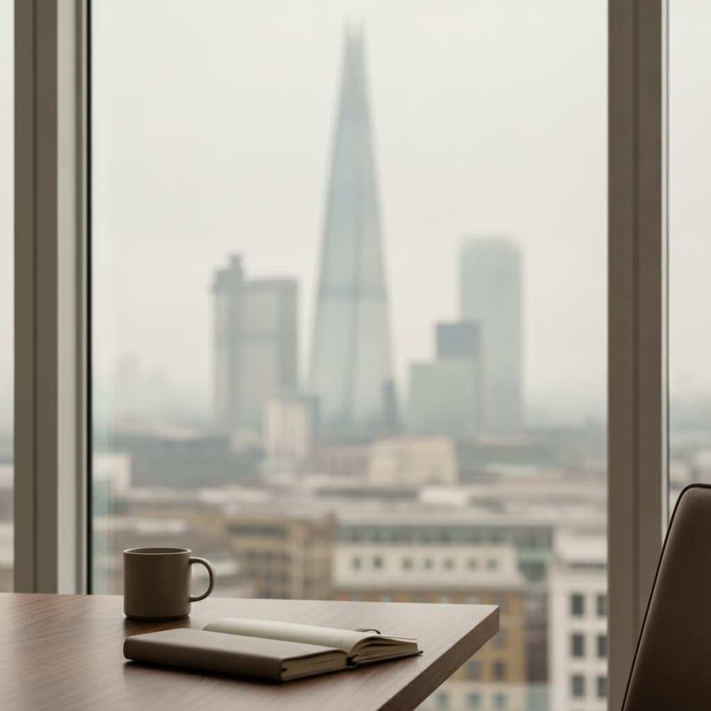 London skyline from office